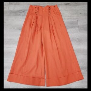 Ulla Johnson Wide Leg Pants Lace Orange sz 4